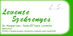 levente szekrenyes business card